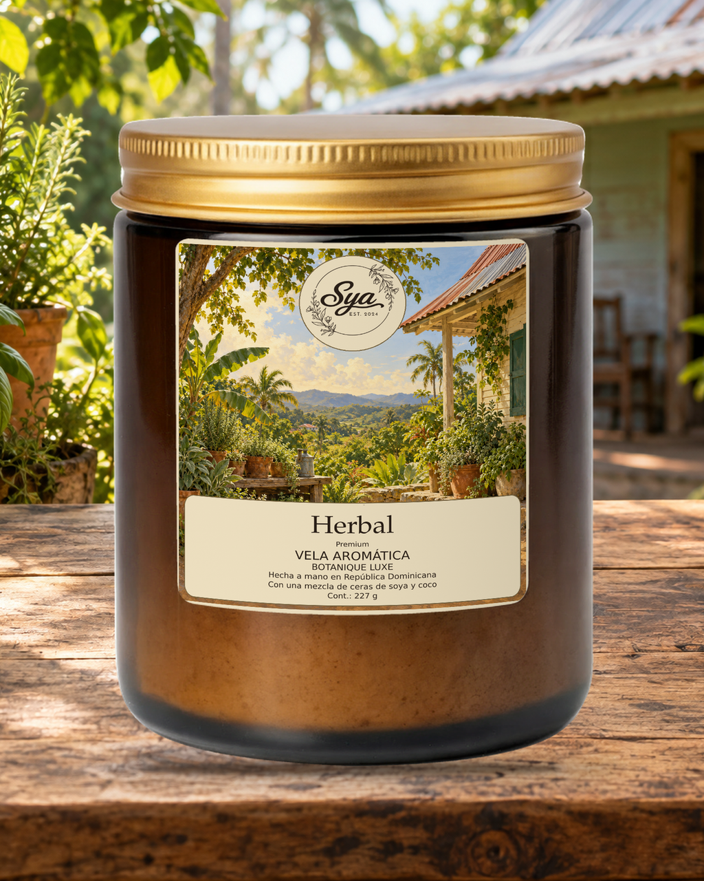 Vela Sya Herbal de Botanique Luxe en escena ambiental.