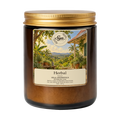 Vela Sya Herbal de Botanique Luxe en frasco ámbar sobre fondo transparente.