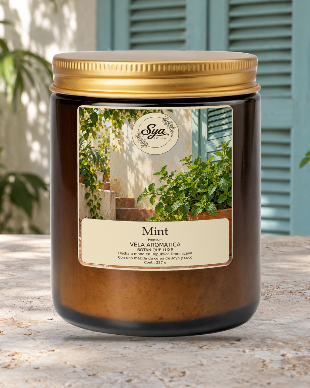 Vela Sya Mint de Botanique Luxe en escena ambiental.