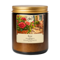 Vela Sya Rose de Floral Luxe en frasco ámbar sobre fondo transparente.