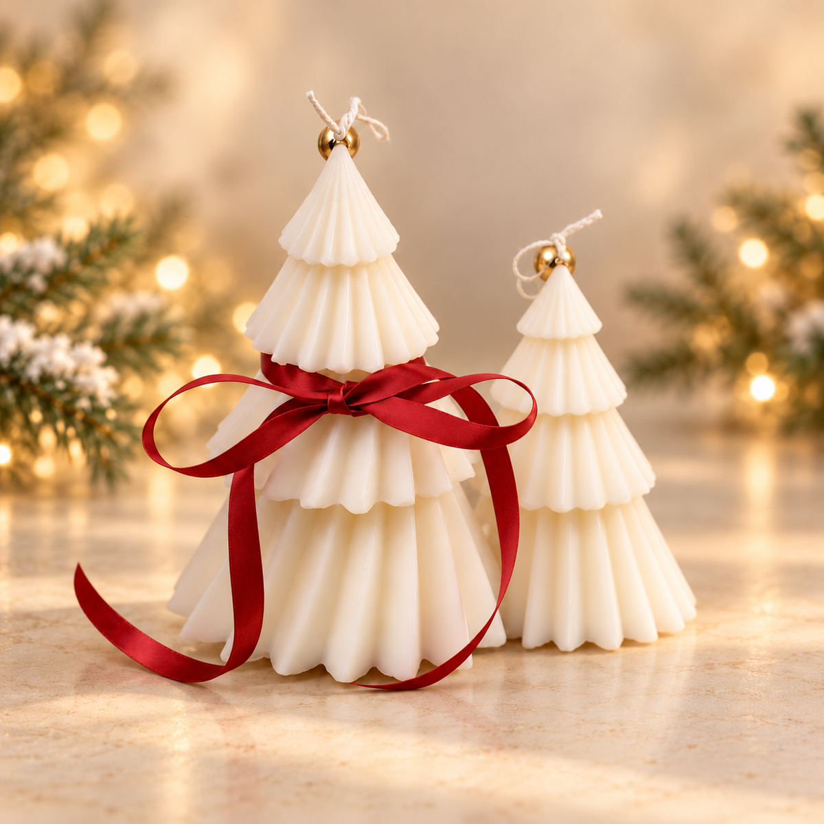 Árboles plisados · propuesta visual de la colección Navidad de Sya.