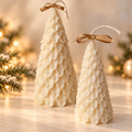 Árboles de textura natural · propuesta visual de la colección Navidad de Sya.