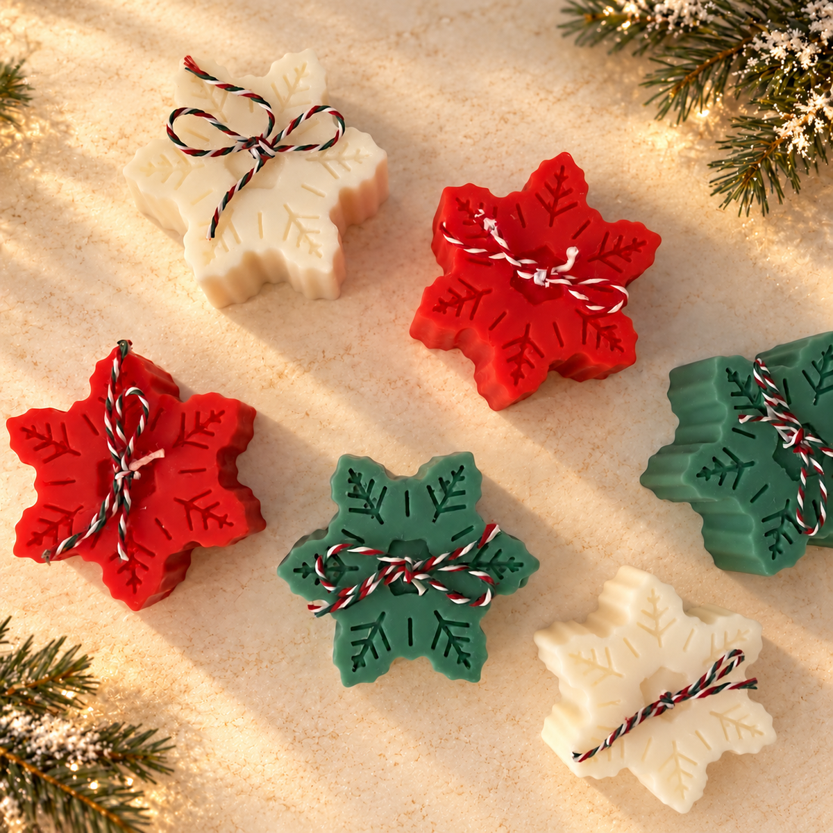 Copos de nieve · propuesta visual de la colección Navidad de Sya.