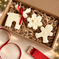Caja con reno, copo y jengibre · propuesta visual de la colección Navidad de Sya.
