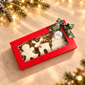 Figuras en caja roja · propuesta visual de la colección Navidad de Sya.