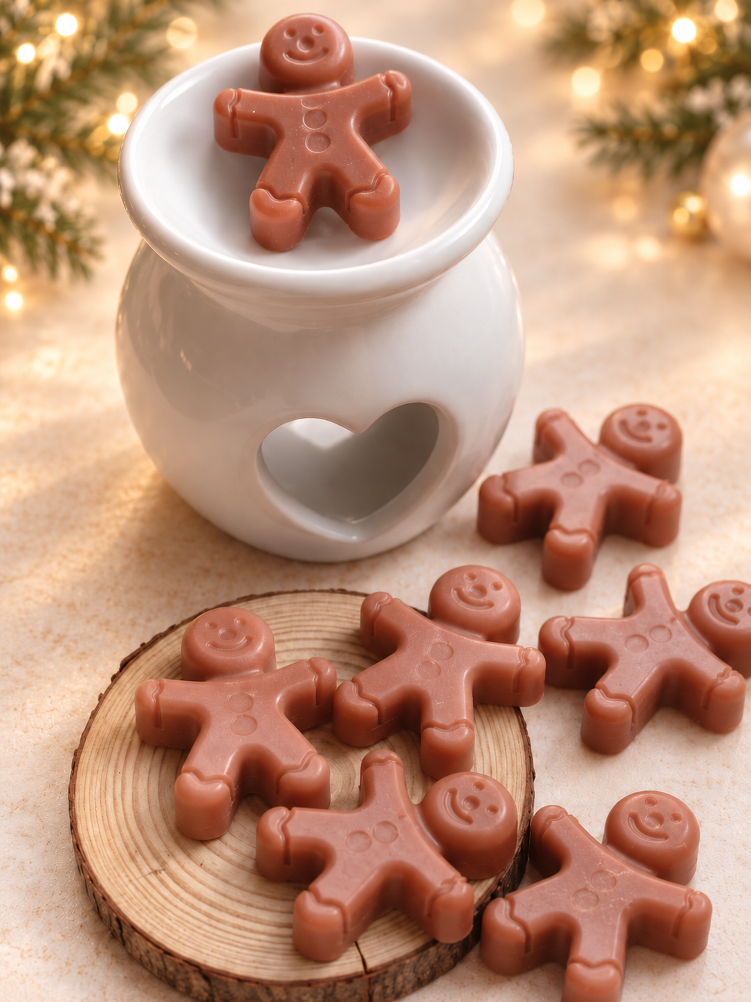 Wax melts y quemador · propuesta visual de la colección Navidad de Sya.