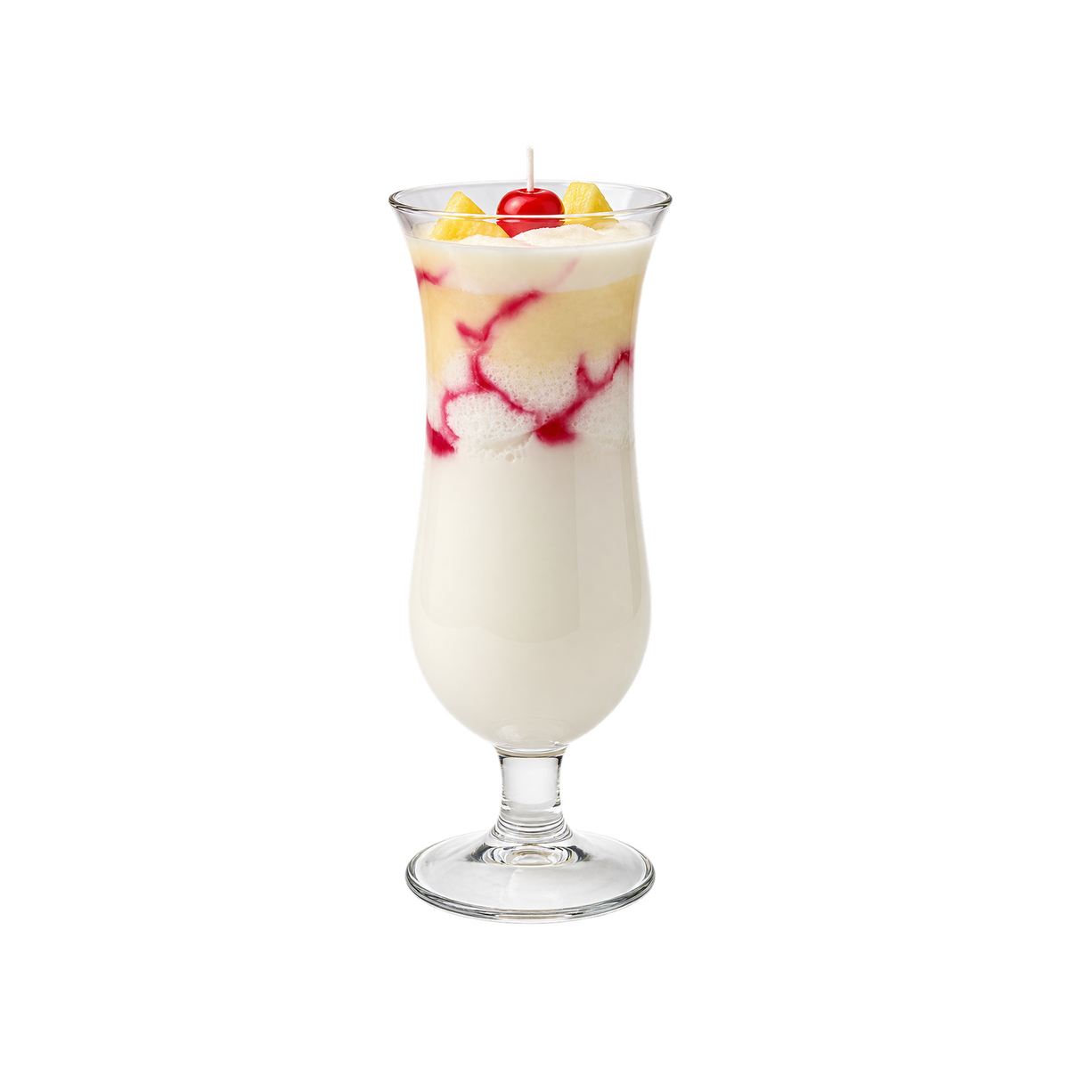 Vela aromática Piña Colada, imagen estandarizada sobre fondo transparente.