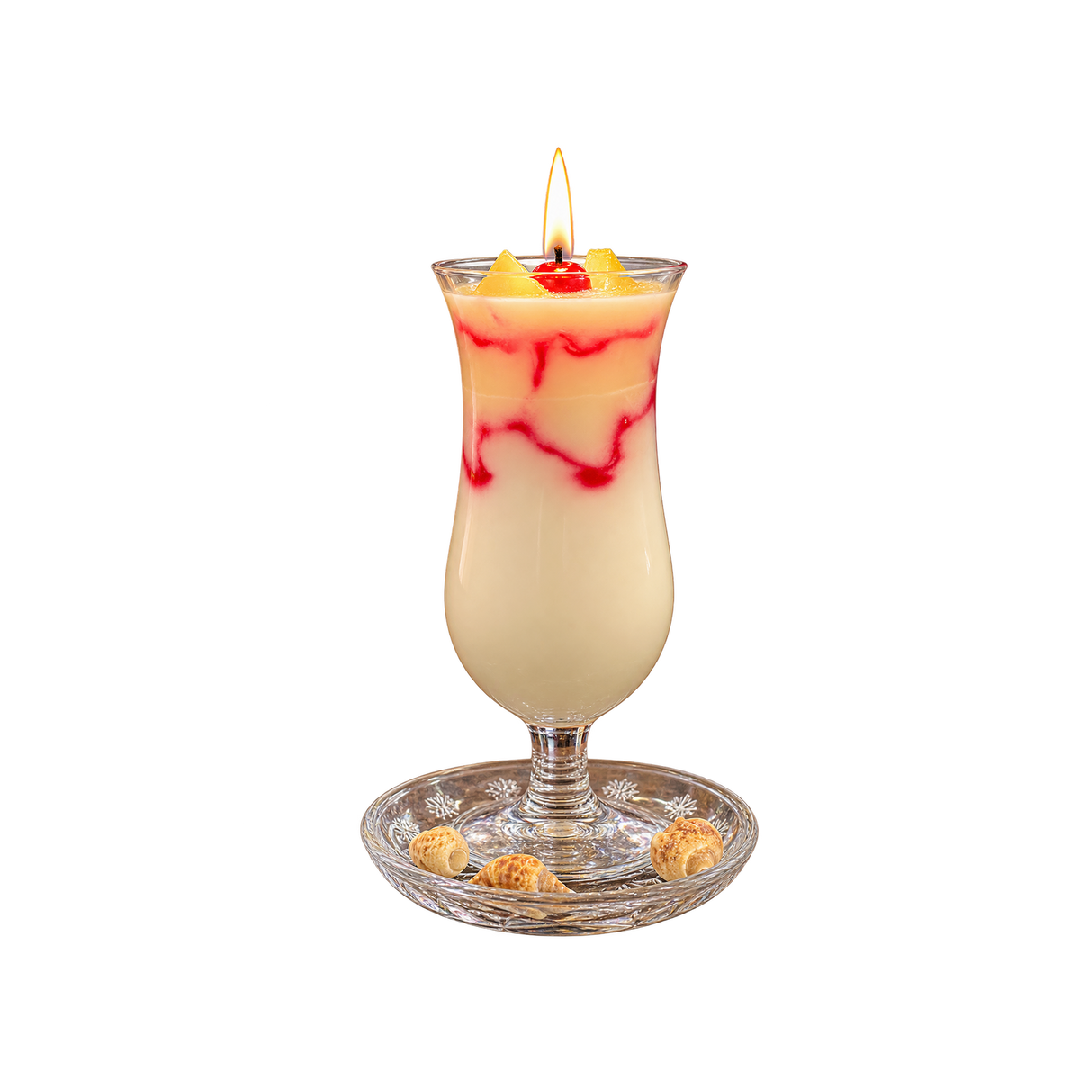 Vela aromática Piña Colada, segunda imagen estandarizada sobre fondo transparente.